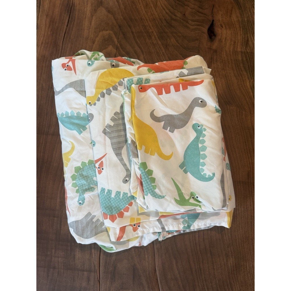 ZZZ's Dinosaur Dino Park‎ Full Double Sheet Set Orange, Yellow, Grey, Green